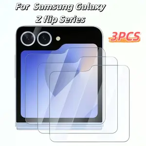 Samsung Z Flip Series Tempered Cellphone Smartphone Screen Protector Film Set, Durable Protective Cover for Samsung Z Flip Models, Essential Phone Accessory