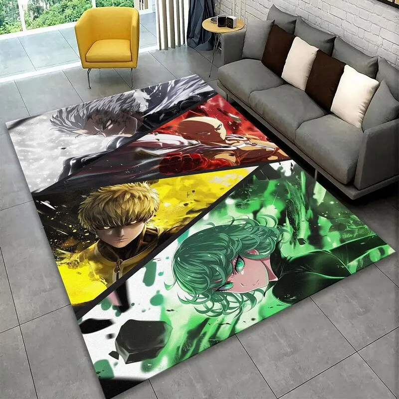 O.P.M Rug, Anime Rug, Personalizable Accent Rug, Hobby Room Decor, Area Rug, Washable Rug, Cool Anime Style, Non-Slip Carpet Rug