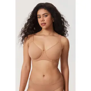 DELIMIRA Women's Inbarely Plus Underwire Full Coverage Bra Plus Size Unlined Seamless