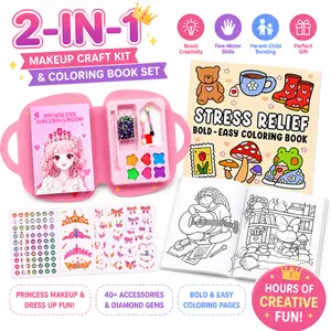 3-in-1 Creative Princess Makeup Dress-Up Kit for Girls Ages 4-8, DIY Craft Adventure Set with Paper Eyelashes, Flower Bow Stickers, Gems, Ideal Gift for Festivals & Birthdays, Spring Glow-Up LED Light-Blocking Smart Glasses Accessory