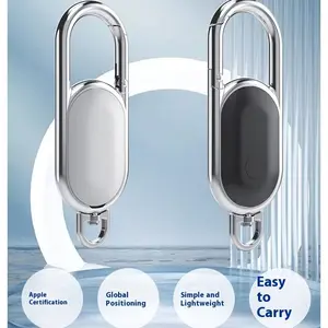WOFLEND- Miroddi Metal Keychain Tracker Compatible with Apple Find My Waterproof GPS Carabiner Durable Metal Real-Time Tracking Easy to Carry
