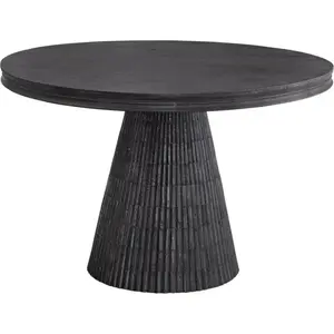 Gaines Solid Wood Black Round Dining Table