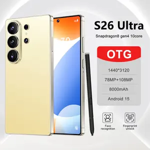 2026 Latest S26 Ultra 5G Android 15 Phone, 12GB+512GB, 6.99" HD Display, 78MP+108MP Dual Cam, 8000mAh, Face ID, Built-in Pen, Case & Screen Protector