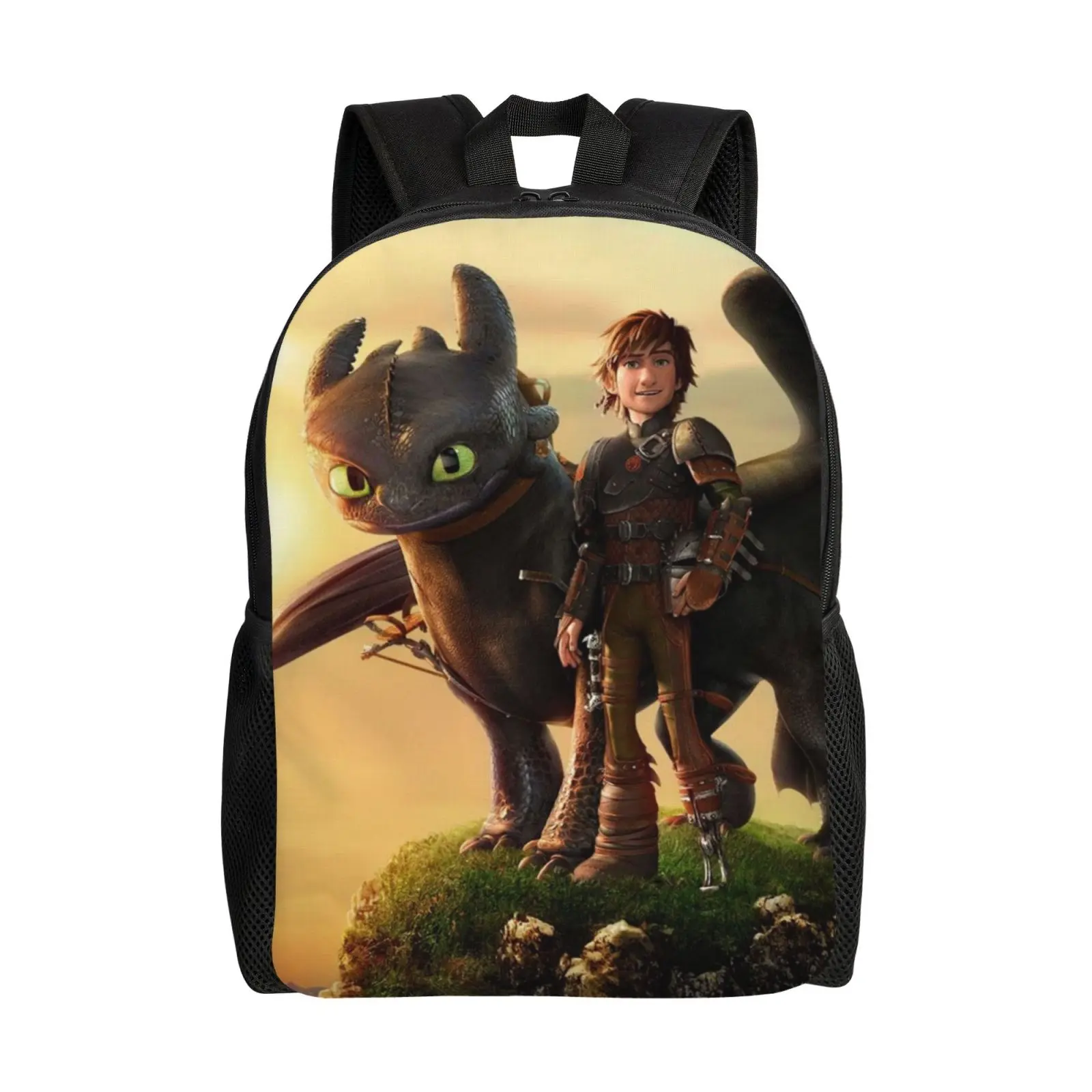 Large Capacity How to train your dragon Travel Backpack Durable Laptop How to train your dragon merch Backpacks Carry On How to train your dragon toys 17 In Backpack Retro Casual Daypack for festivals, birthdays, parties gifts