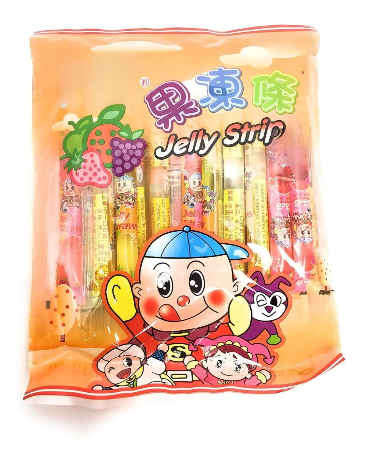 Jelly Strip (Jelly Filled Straws in Assorted Flavors) - Net Wt. 14.1 Oz.
