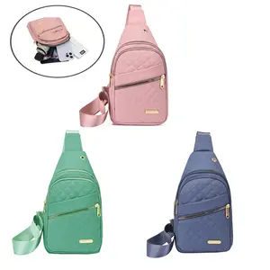 Stylish Starry Sky Sling Backpack for Women,Adjustable Shoulder Strap, Multi-Pocket Fanny Pack with Zipper Closure, Polyester Lining, Oxford Cloth Material, Solid Color Pattern,Perfect for Casual Sports Travel and Crossbody Use