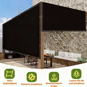 90% UV Protection Outdoor Sun Shade Mesh, 10x13ft Breathable Patio Decor Privacy Screen with Rivets, for Patio Pergola, Garden