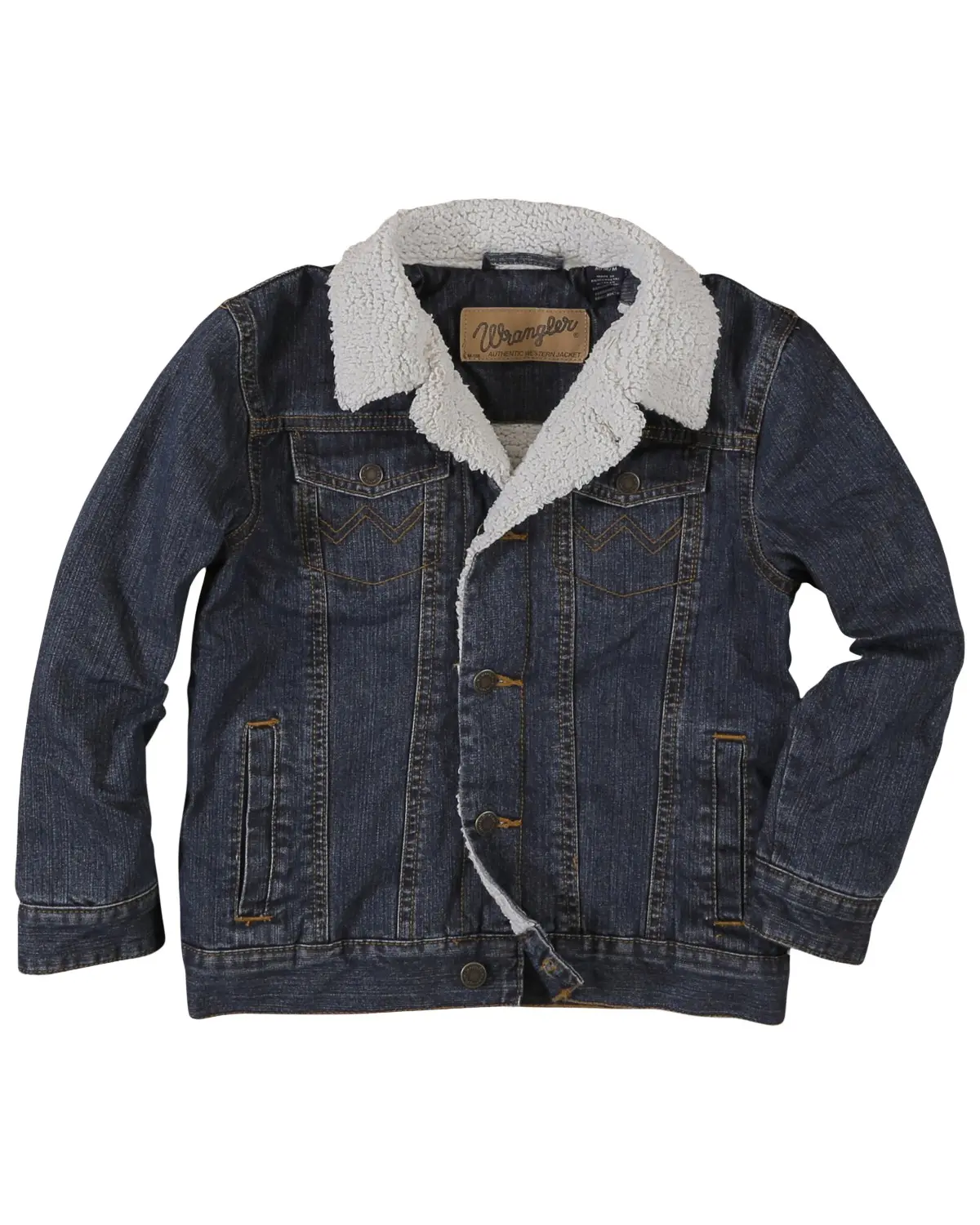Wrangler Boys' ' Rustic Sherpa Lined Denim Jacket - 84256Rt Wrangler Boys' ' Rustic Sherpa Lined Denim Jacket - 84256Rt