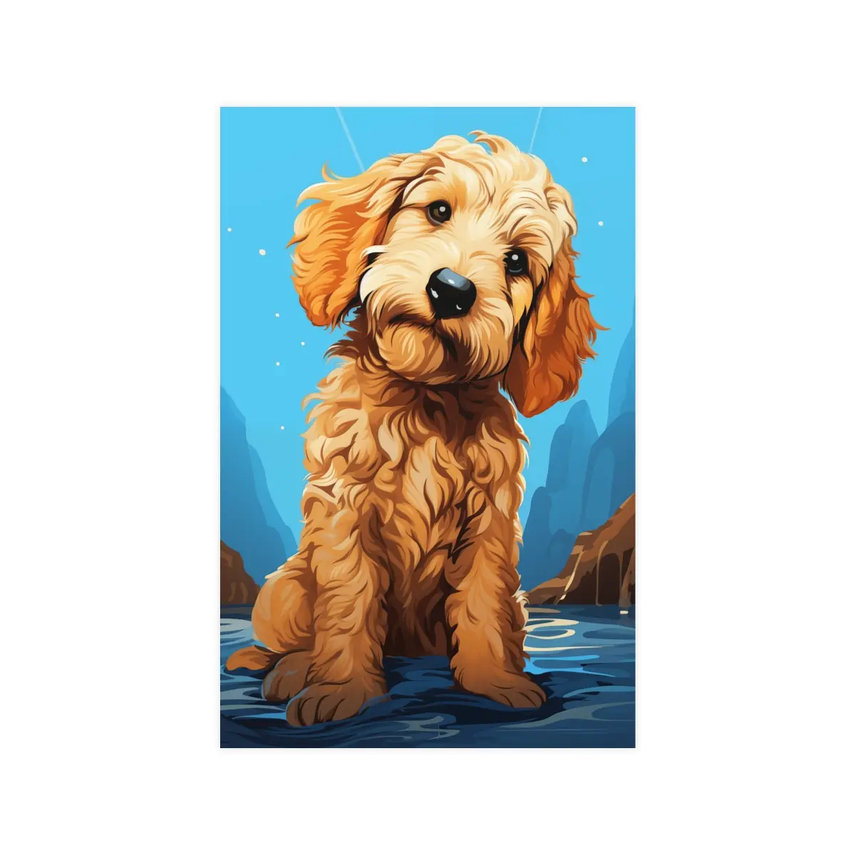 Goldendoodle Puppy Art Posters