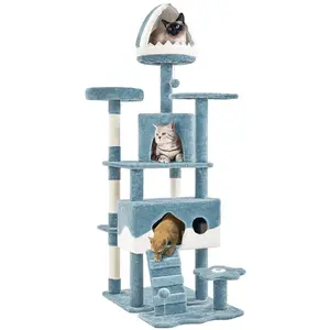 Yaheetech 45/61/72″ Ocean-themed Cat Tree, Multi-Level Plush Cat Tower with Condo, Sisal Scratching Posts and Perches Yaheetech 45/61/72″ Ocean-themed Cat Tree, Multi-Level Plush Cat Tower with Condo, Sisal Scratching Posts and Perches
