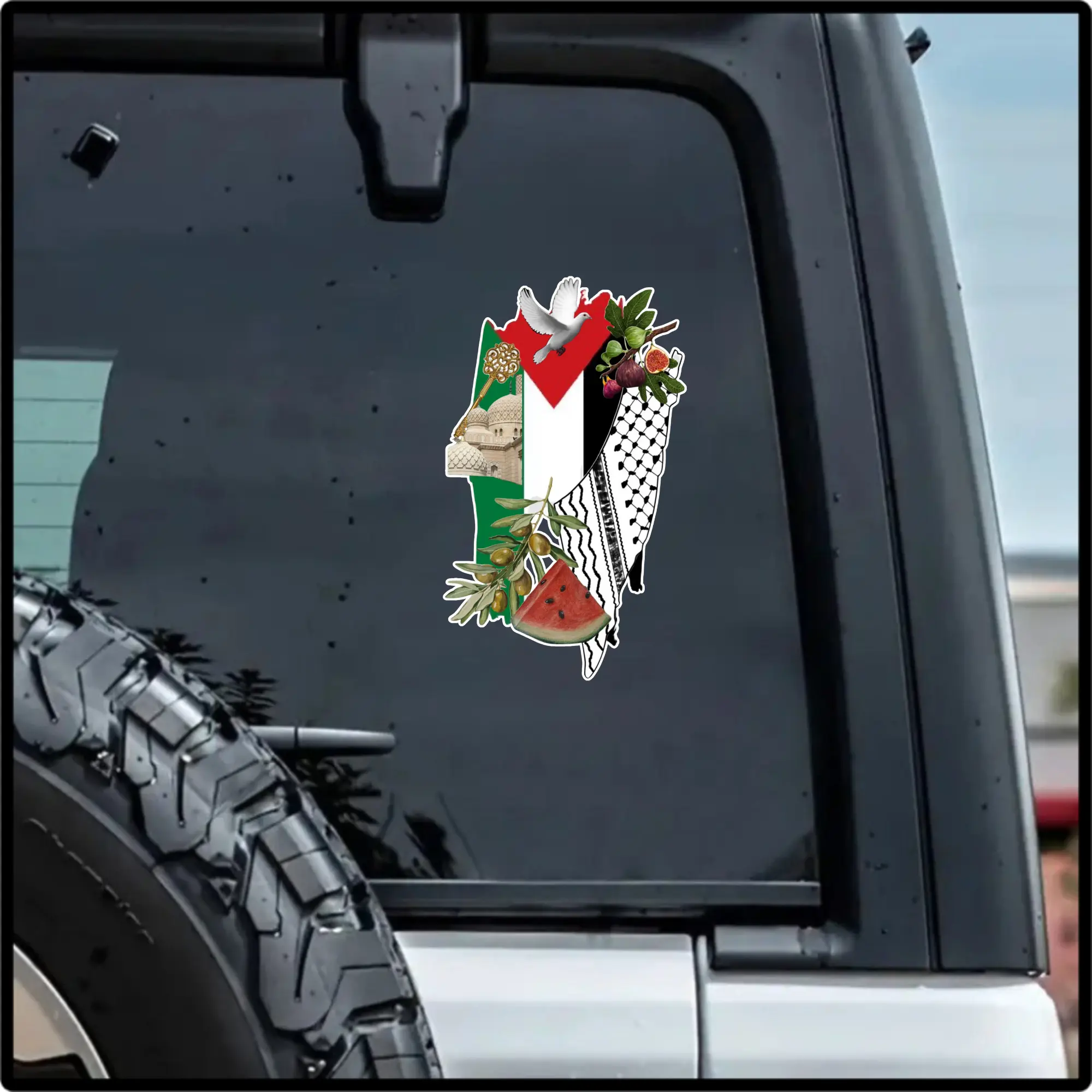 Palestinian Culture Sticker, Aesthetic Flag Decal, Waterproof Vinyl Laptop Accessory