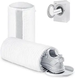 Shoe Washing Machine Bag 2PCS, Reusable Durable Invisible Zipper Laundry Bags for Washer and Dryer, Shoe Cleaning Bag for All Shoe Types White Protector Tennis Traditional Mesh Home Goods Household Items