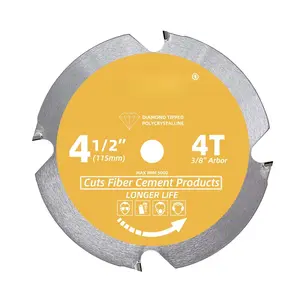 4-1/2 Inch 4T PCD Tip Hardie Fiber Cement Circular   with 3/8-Inch Arbor, Polycrystalline  Tipped    for Laminate Flooring