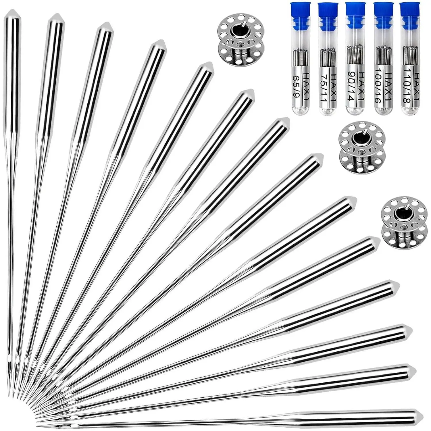 100 count Sewing Machine , Universal Sewing Machine  for Singer, Brother, Janome, Varmax,  for Sewing Machine with Sizes HAX1 65/9, 75/11, 90/14, 100/16, 110/18