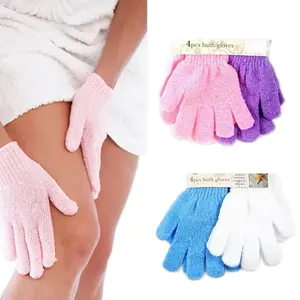4 Pairs - Premium Hammam Exfoliating Gloves for Bath Shower and Turkish Massage - Multicolor Pack (Varies)