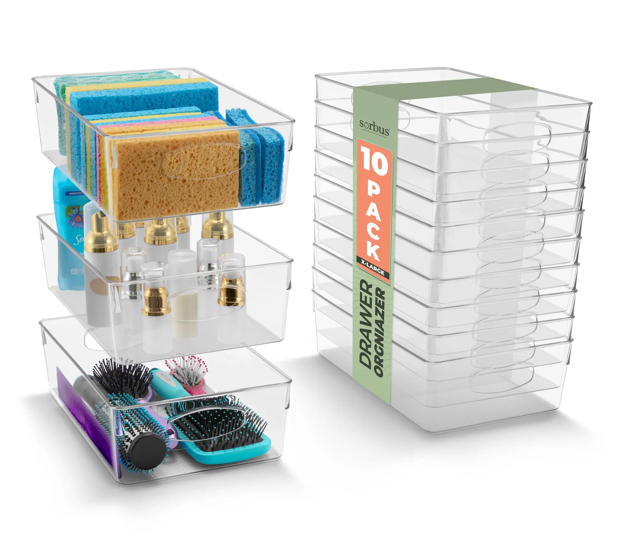 Sorbus X-Large Clear Storage Containers with Handle