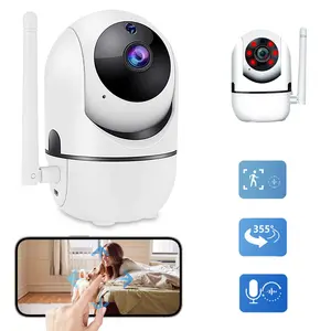 2.4G WiFi Indoor Security Camera,Wifi Cameras,360° PTZ Home Security Camera,Surveillance Camera,Home Monitoring Camera,Motion Detection and Auto Tracking,Two-Way Audio,IR Night Vision,Baby Monitor Pet Camera,Eazy To Install