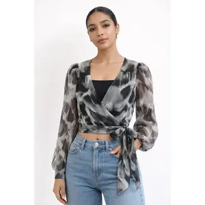 Sakura Sheer Wrap Blouse