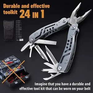 Multifunctional Foldable Pliers Set, Portable Home Outdoor Stainless Steel Tool, Repair Tail Lock Pliers, Safety Wire Pliers, Durable and Versatile