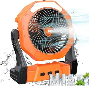 10000maH Rechargeable Portable Misting Fan with LED Lantern, Outdoor Aircooler Fan with Mist, for Home, Outside, Camping Mobile Usb