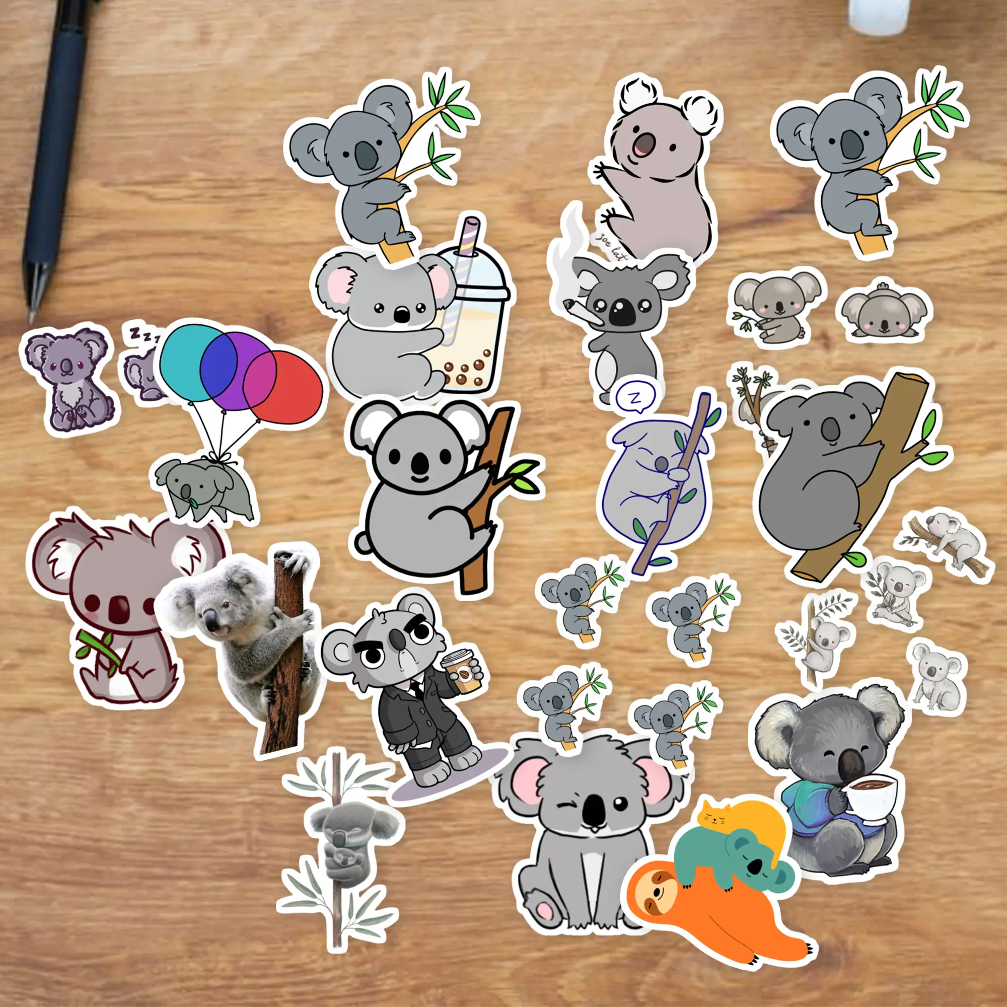 Stickers Pack 20 Pcs Koala Aesthetic Skateboard Waterproof Car Vinyl Luggage Laptop Water Bumper Colorful Bike Bottle Guitar