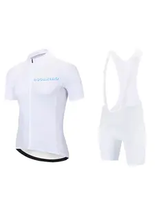 Simple white road cycling clothing for men, professional competitive cycling equipment, quick drying short sleeved shorts cycling clothing