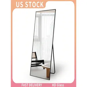 71"X30" Full Length Mirror, Floor Length Mirror, Wall Mirror Full Body, Oversized Floor Mirror With Aluminum Alloy Frame For Hanging Or Leaning Against Wall, Full Body Mirror For Bedroom, Living Room, Cloakroom - Black, Best Gifts