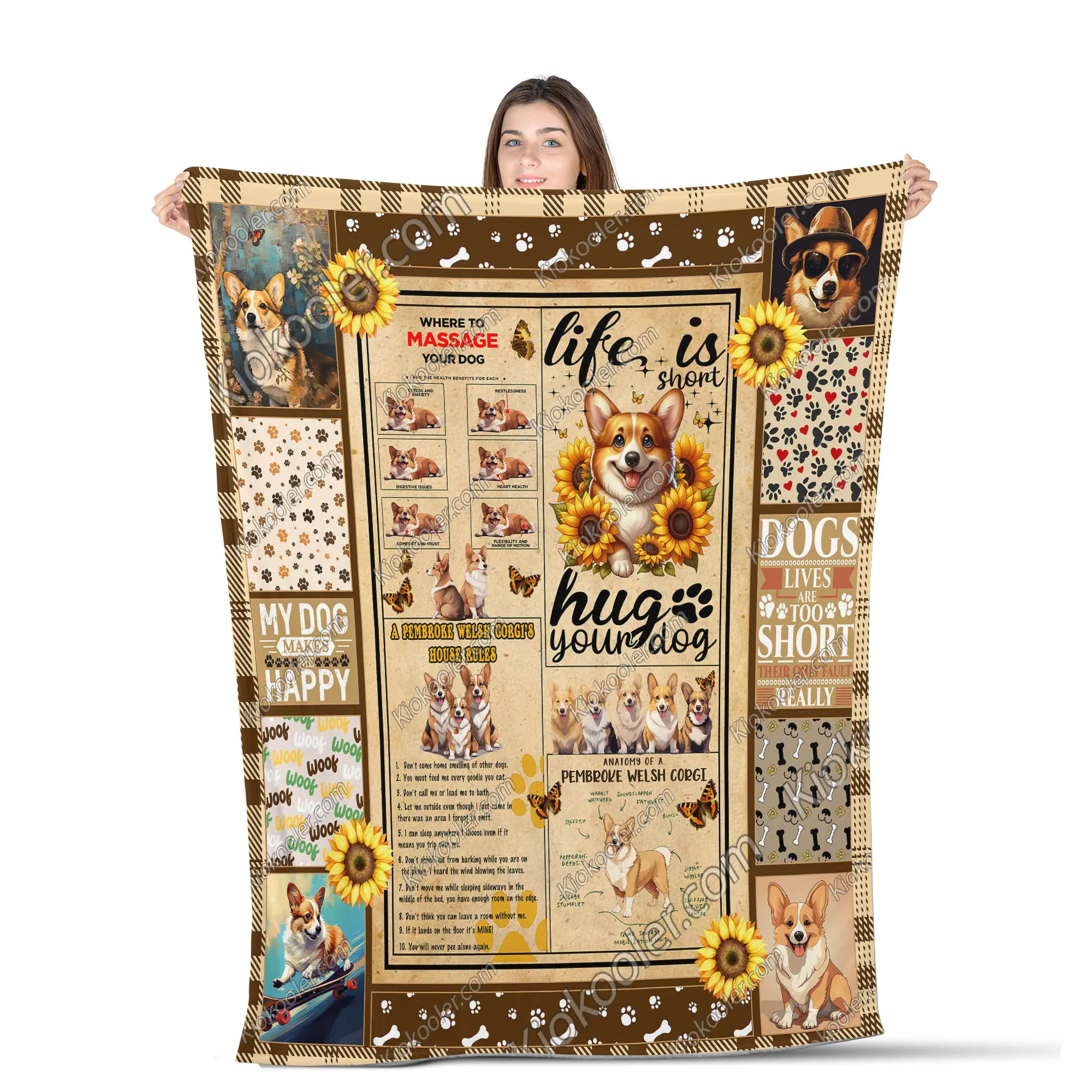 Pembroke Welsh Corgi Dog Knowledge All Season Blanket, Pembroke Welsh Corgi Dog Decor, Gifts For Dog Lovers, Sofa Throw Blanket Comfort Warmth Soft Blanket Fleece Blanket, Sherpa Blanket