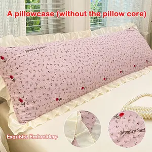 1pc Knitted Double Layer Floral Pillowcase, Soft Breathable Bedding Accessory, Couples' Bedroom Decor, Sofa Cushion Cover