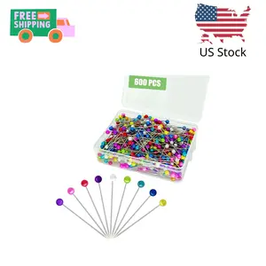 600PCS Sewing Pins Straight Pin for Fabric, Pearlized Ball Head Quilting Pins Long 1.5inch