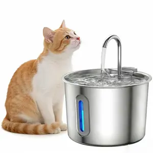 2.2L Pet Water Dispenser 304 Stainless Steel Automatic Running Water for Dogs & Cats Rust-Resistant Easy to Clean outdoorfun
