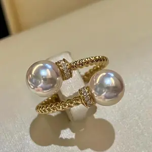 [Symbol Of Fashion And Beauty] 1pc Vintage Wrap Ring | Inlaid Artificial Pearl | Match Daily Outfits & Party Accessory Adjustable Ring