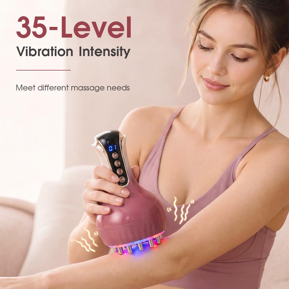Gradient Pink 3-in-1 Cordless Handheld Massage Device - Electric Meridian Brush, 35-Speed Lymphatic Tool with Red Light, Pulsation, Vibration, USB Rechargeable, Ideal Gift for Parents, Home Care Essential, Cordless Handheld Massage Devices Gradient Pink 3-in-1 Cordless Handheld Massage Device - Electric Meridian Brush, 35-Speed Lymphatic Tool with Red Light, Pulsation, Vibration, USB Rechargeable, Ideal Gift for Parents, Home Care Essential, Cordless Handheld Massage Devices