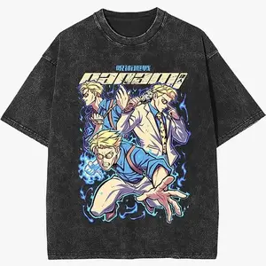 Vintage Washed Jujutsu Kaisen Kento Nanami Triple Pose Graphic Tee, Distressed Oversized JJK Anime Streetwear, Retro Manga Shirt, Perfect Gift for Jujutsu Kaisen Fans, Limited Stock!