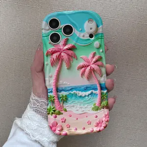 Excellent protection, drop-proof and scratch-resistant, tropical beach palm tree pattern, suitable for iPhone 17/16/15/14/13/12/11/X/XS/XS Max, a holiday gift for friends, family, and yourself