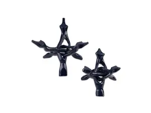 Wish Well Navy Blue Wooden Tripod Stand, 4" & 6" Hand-Carved, Ideal for Abalone Shells, Decorative Bowls, Crystal Balls, Sphere, and Geodes