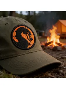 DIY atmosphere enhancer! Fierce dragon embroidery patches with black-orange contrast and exquisite craftsmanship, perfect for customizing backpacks or denim jackets.