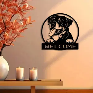 1pc Rottweiler Metal Wall Art, Rottweiler Statue Mural, Perfect for Living Room, Pet Corner, Kennel Decor, Christmas Decor, Ideal Gift for Dog Lovers
