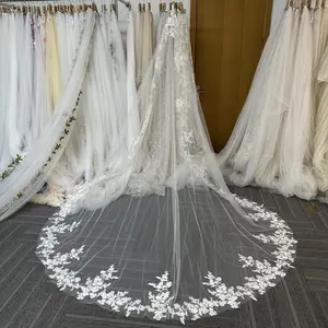 Custom veil for Dani：chapel length tulle#3 clips