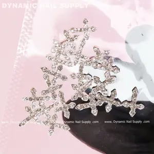 20 pcs Platinum Silver Crosses Charm (small with rhinestones) for Nails Art Design