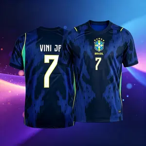 2026 Brazil #10 Neymar JR Home Yellow and Away Blue Soccer Jersey #7 Vini JR Long Sleeve 11# Raphinha Short Sleeve Jersey AX472
