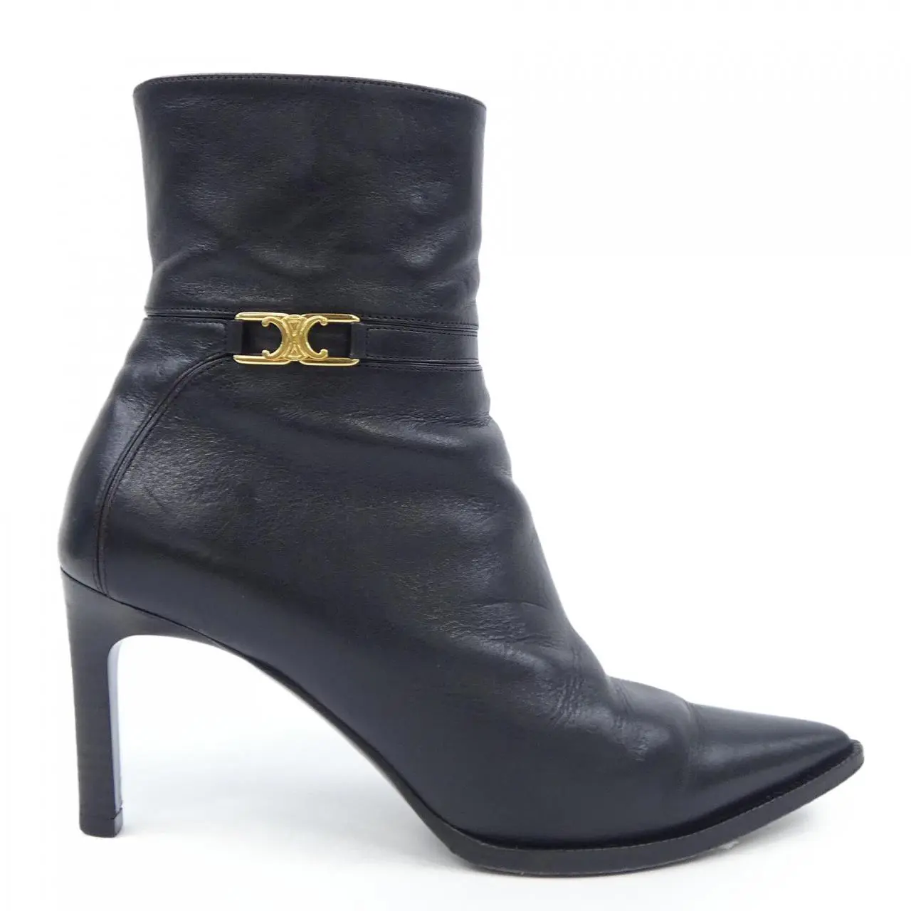 Pre-owned Celine Calfskin Small Leather Goods Triomphe Vernouillet Boots