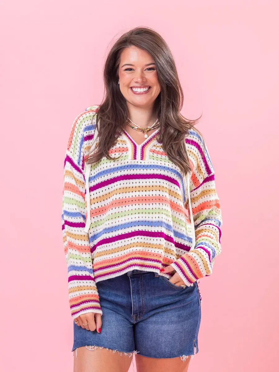 Summer Striped Beach Knit Pullover by DD Design | S-3XL