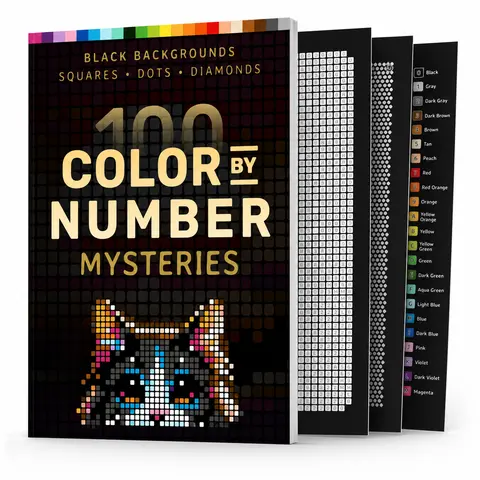 Adult Color By Number Coloring Book - 100 Diverse Designs (Flowers, Animals, Mandala, Nature, Landscapes, Dots, Diamonds, Geometric Shapes, Squares, Puzzle Art) with Marker-Ready Pages, Thick Sheet Backing for Adult Stress Relief, Focus