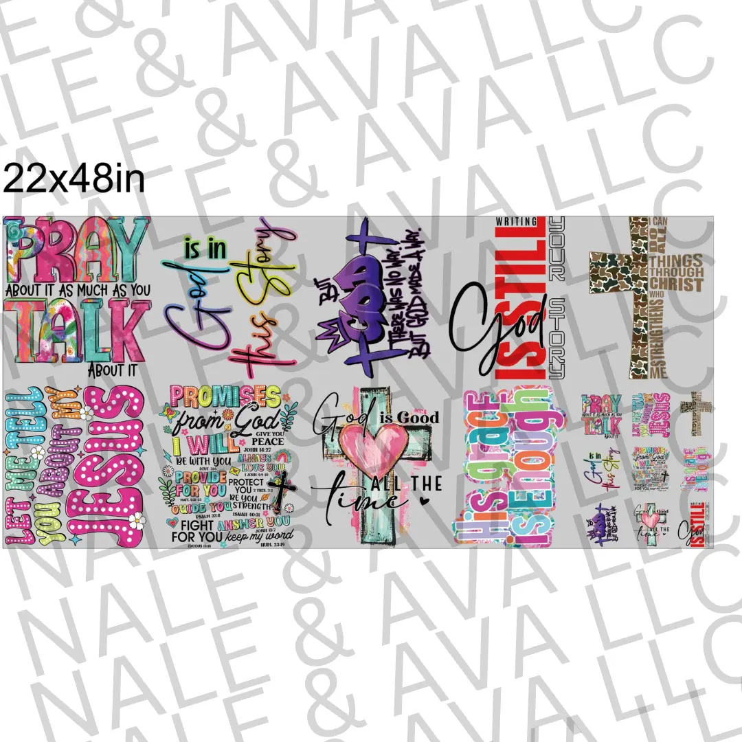 Inspirational DTF Pre-Made 22x48 Gang Sheet III & IV