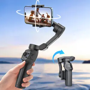 Comitok 3-Axis Ultra Long Life Horizontal and Vertical Anti-Shake Mobile Head, Portable Foldable, Head Stabilizer with Tripod for iPhone, Andriod, Face Tracking, Vlogging Stabilizer for Youtube, TikTok, Trave. Camera Gimbal