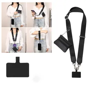 Clip and Go Strap for Phone With Wallet Crossbody Phone Strap With Wallet Phone Strap Crossbody With Zipper Pouch Wallet Adjustable Mobile Phone Strap Gift HN6