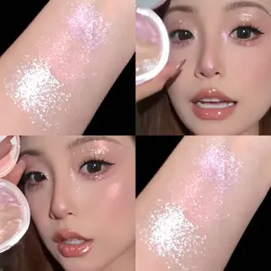 Three Color Pearl Highlighter Cream, Low Saturation High Shine, Natural Radiance, Waterproof Long Lasting, Suitable for All Skin Types