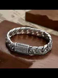 Men's Punk Handcuff Bracelet, Vintage European Style Hip-Hop Accessory, Unique Design Jewelry for Men, Trendy Fashion Statement Piece