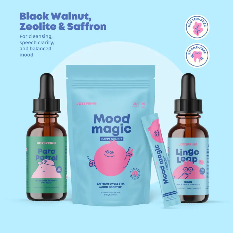 JoySpring Brain Mood & Belly Reset Bundle Healthy Gut Probiotics Digestion, Speech, and Mood Support